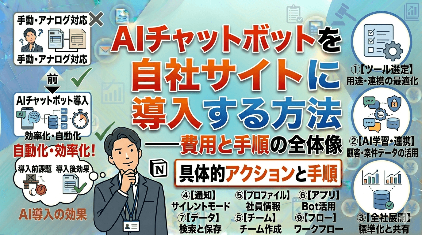 AIチャットボットを自社サイトに導入する方法——費用と手順の全体像