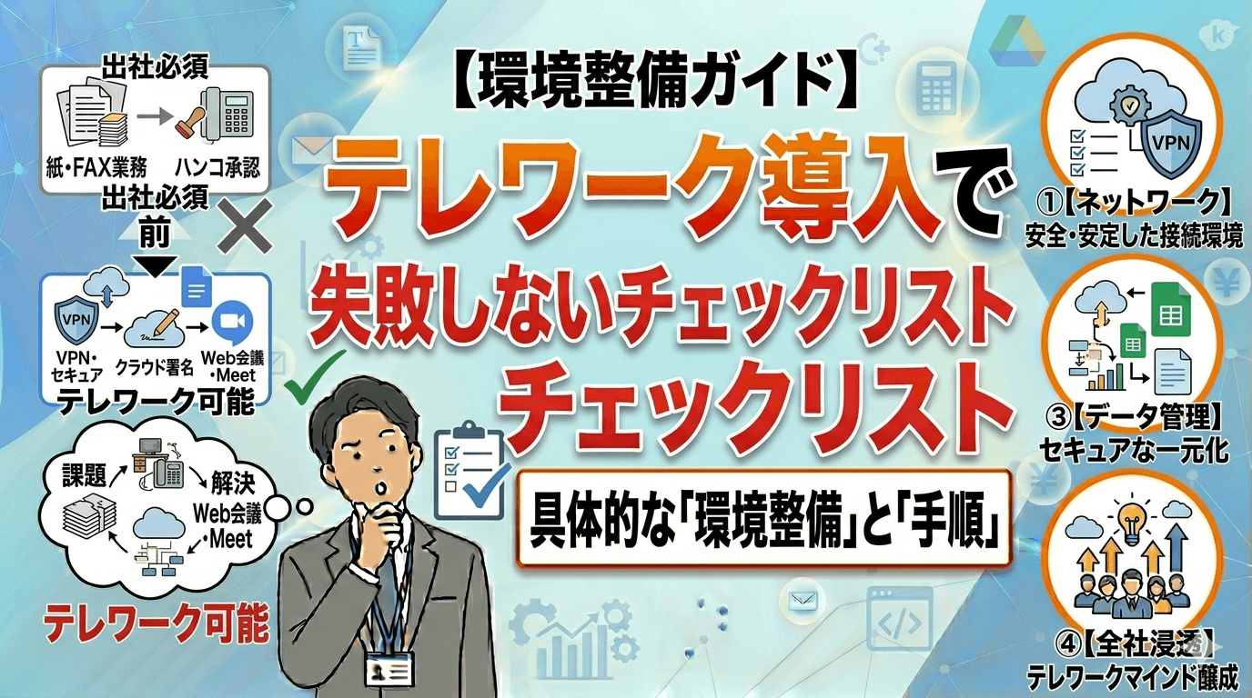 テレワーク導入で失敗しない——中小企業の環境整備チェックリスト