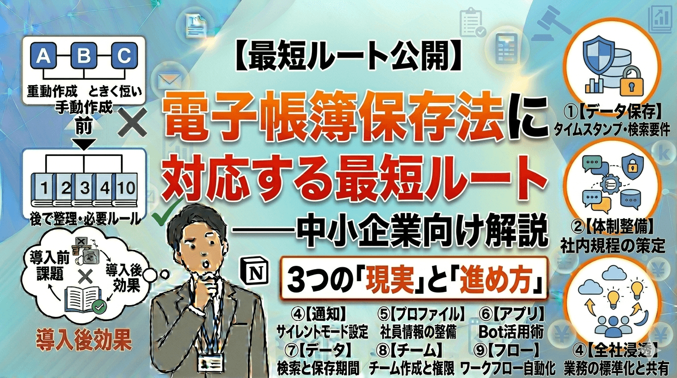 電子帳簿保存法に対応する最短ルート——中小企業向け解説